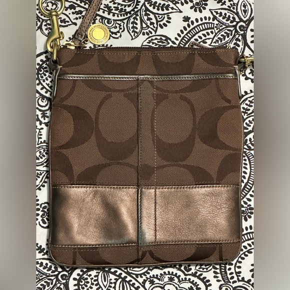 COACH Signature Swingpack Crossbody Bag Monogram Jacquard Leather Shoulder Bag - Picture 10 of 14